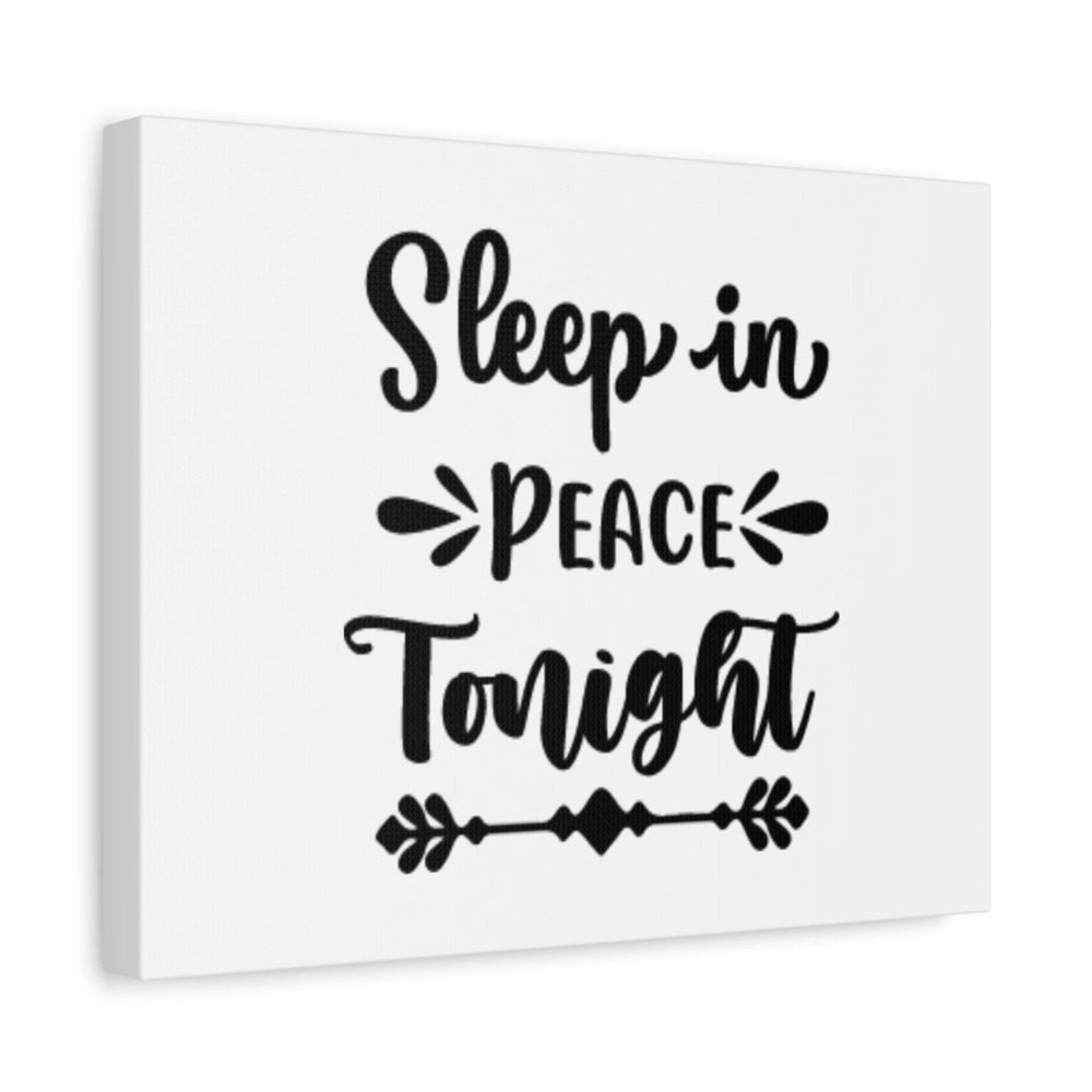Scripture Canvas Sleep In Peace Tonight Psalm 4:8 Christian Wall Art Bible